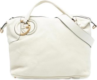 Gucci Pre-owned Tote Bags, female, White, Size: ONE SIZE Pre-owned Structured Leather Satchel