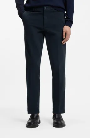 BOSS Kaiton Slim Fit Flat Front Stretch Cotton Chinos in Dark Blue at Nordstrom, Size 33 X 30
