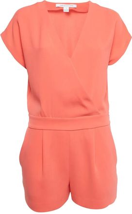 Diane Von Fürstenberg short-sleeve wrap playsuit - Orange