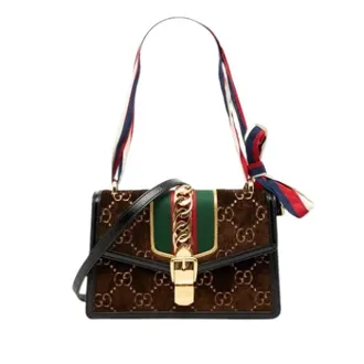 Gucci Pre-owned Cross Body Bags, female, Brown, Size: ONE SIZE Pre-owned Sylvie Cross Body Bag