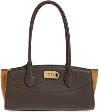 Ferragamo Medium Studio Soft Leather East/West Bag in Testa Di Moro Naturale at Nordstrom