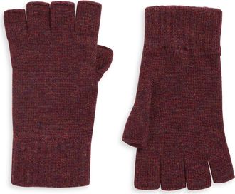 Johnstons of Elgin Fingerless Cashmere Gloves in Damson He7064 at Nordstrom