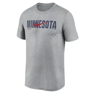 Nike Minnesota Twins Swoosh Legend Nike Mens Dri-FIT MLB T-Shirt in Grey | NKGK06GTIS-RSQ