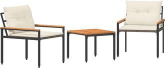 vidaXL Juego De Muebles De Exterior 3 Uds. Blanco Crema Vidaxl