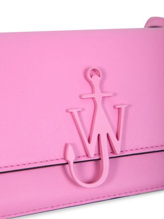 J.W.Anderson Womens Anchor Logo Chain Shoulder Bag Pink Leather