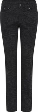 C.Ro Jeans, Dames, Zwart, 2Xl, Katoen, Grijze Slangenprint Broek