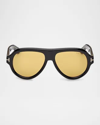 Tom Ford Men & apos;s Icon Collection Acetate Aviator Sunglasses