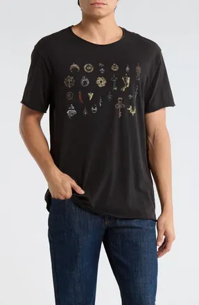 John Varvatos Pendants Organic Cotton Graphic T-Shirt in Black at Nordstrom Rack, Size Xx-Large