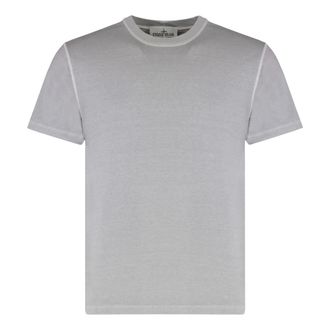Stone Island Tops, Heren, Grijs, 3Xl, Katoen, Cotton Jersey Fissato Effect T-shirt