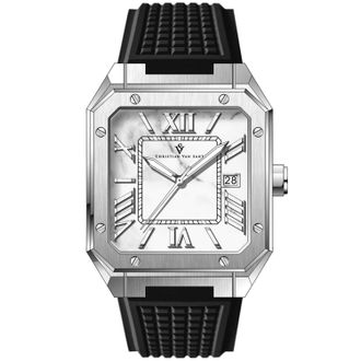 Christian Van Sant Mens Mosaic White Dial Watch