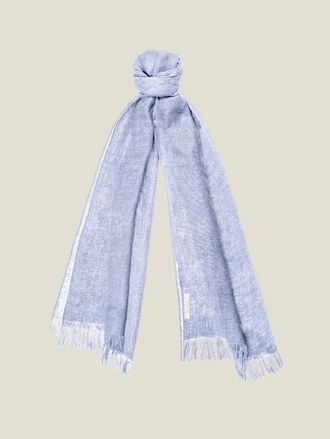 Luca Faloni Blue melange Linen Scarf