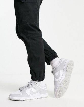 Nike Dunk - Sneakers r&eacute;tro basse bianche e grigie-Grigio