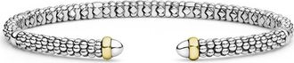 Lagos Signature Caviar Beaded Cuff Bracelet in Silver/gold at Nordstrom, Size 7