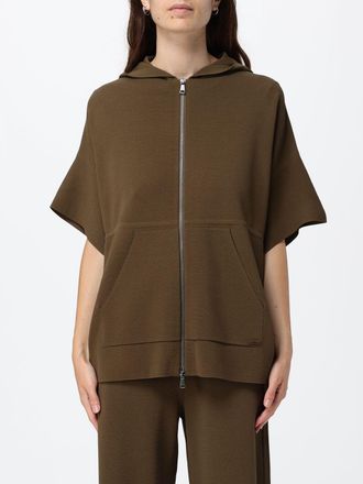 Max Mara Mantella con cappuccio in viscosa con chiusura a zip