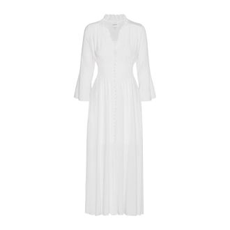 Americandreams Sally Lange Jurk - Dames - Maxi kleedjes - Wit - XL - Kleedjes