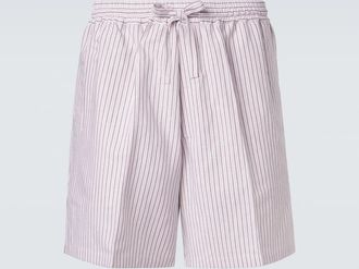 Umit Benan Shorts Julian de algod&oacute;n y seda a rayas