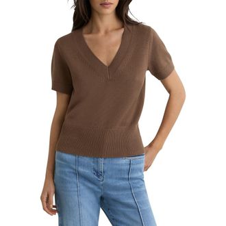 Reiss Valerie Cotton & Wool Sweater in Taupe Neutral at Nordstrom, Size X-Small