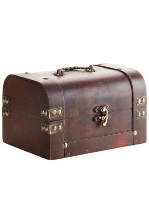 Ambia Home Dekobox, Braun, Schwarz, Metall, Leder, Holzwerkstoff, Kombination Echtleder/Lederlook, Kernleder, Sperrholz, 1 F&auml;cher, 14x12.5x20 cm, Deckel, Tragegr