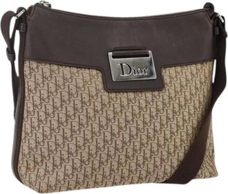 Dior Pre-owned Cross Body Bags, female, Beige, Size: ONE SIZE Pre-owned Trotter Canvas Shoulder Bag