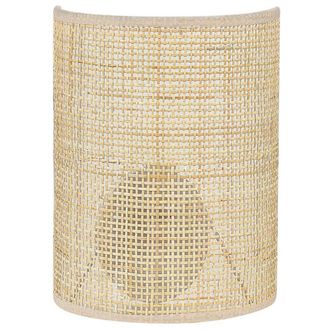 Beliani Beliani - L&aacute;mpara De Pared De Rat&aacute;n Natural 25 Cm Luz Sala De Estar Dormitorio Demitrie