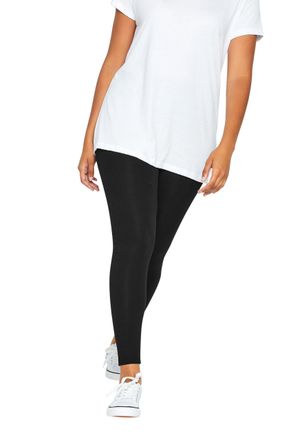 M&Co Womens Stretch Cotton Leggings - Womens Black