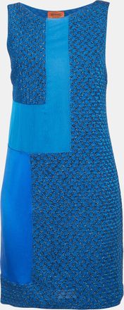 Missoni Blue Lurex Knit Sleeveless Mini Dress