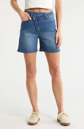 Vigoss Cross Waist Bermuda Shorts in Med Wash at Nordstrom Rack, Size 25