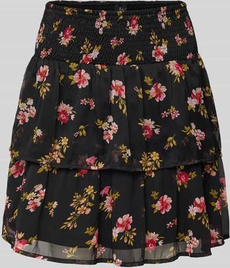 Vero Moda Ausgestellter Mini-Rock mit Allover-Muster Modell SMILLA in Black, Gr&ouml;&szlig;e XS