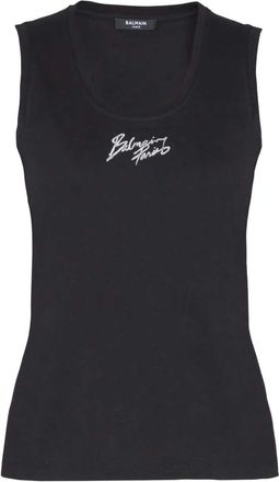 Balmain Logo Print Top