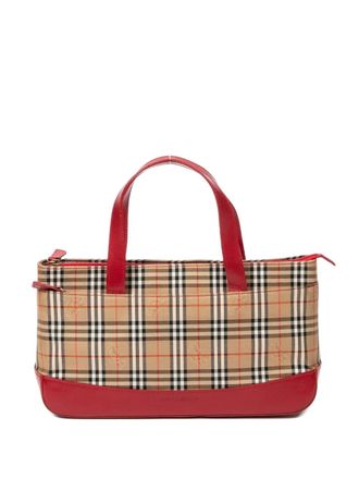 Burberry check-pattern tote bag - Neutrals