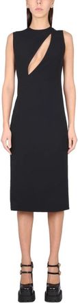 Versace Sleeveless Rounded Neckli Midi Jurk - Dames - Casual kleedjes - Zwart - S - Kleedjes