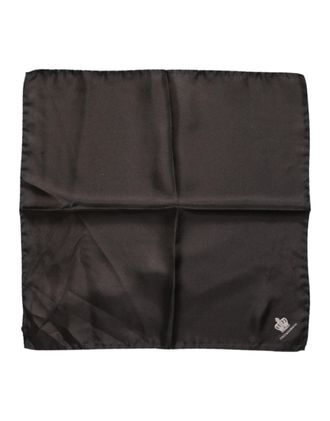 Dolce & Gabbana Bruine DG Crown Zijde Vierkante Mannen Foulard Sjaal