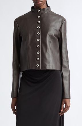 Altuzarra Dixon Leather Jacket in Fudge at Nordstrom, Size 40