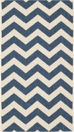 Safavieh Alfombra chevron de polipropileno azul/beige, 122 x 170 cm