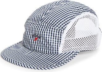 Noah Gingham Runner Baseball Cap in Navy/White Gingham at Nordstrom