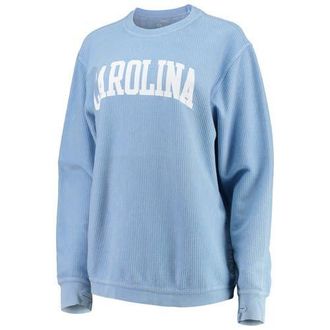 Pressbox Womens Pressbox Carolina Blue North Carolina Tar Heels Comfy Cord Vintage Wash Basic Arch Pullover Sweatshirt in Light Blue at Nordstrom, Size