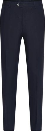 Oscar Jacobson Suit Broeken - Heren - Nette broeken - Blauw - L - Linnen - Broeken