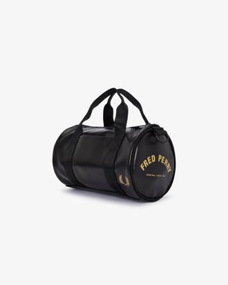 Fred Perry Mens 774 Mini Barrel Bag in Black Recycled Material - One Size