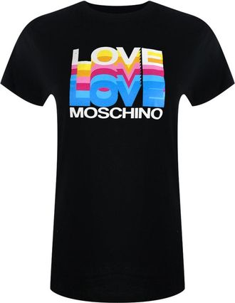 Love Moschino Dames/Dames Love Layered Logo Casual T-shirt van katoen (Zwart)