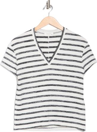 Rag & Bone The Knit Stripe V-Neck T-Shirt in Earlgrey at Nordstrom Rack, Size Xx-Small