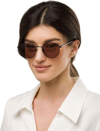 Furla Womens Sunglasses Black-Brown Metal Eyewear - Black/brown