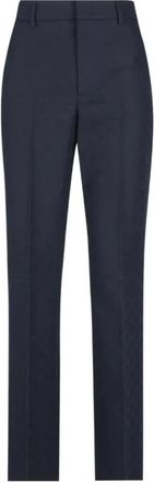 Gucci Slim-fit Trousers, female, Blue, Size: M Pant GG Cotton Gabardine