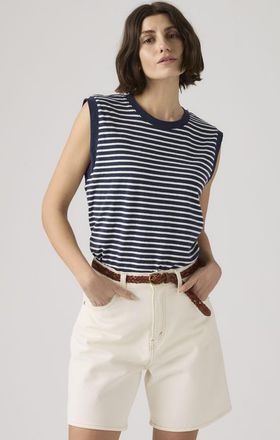 Levi's Boxy Tank Top - Mujer - XS - Azul / Emmi Stripe Peacoat Egret