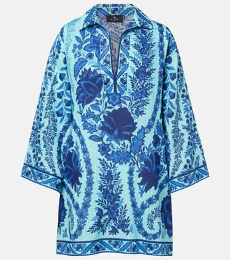 Etro Paisley oversized cotton minidress