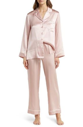 Papinelle Sleepwear Silk Pajamas in Papinelle Pink at Nordstrom, Size X-Large