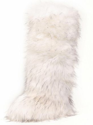 Generic Women Furry Faux Fur Snow Boots Fluffy Fuzzy Comfy Knee High Boot Colorful Round Toe Flat Shoes Rubber Sole Outdoor Indoor Fashion Party(Imitation Rac