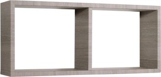OEM Estante Rectangular De Pared 2 Compartimentos Mod. Morgana Roble Moka