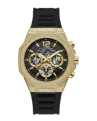 Guess Guess Mens Momentum Black Gold Tone Multi-Function Watch