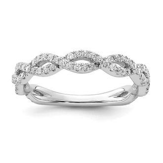 Diamond2Deal 14k White Gold Lab Grown Diamond Wedding Band Ring 0.4Ct Clarity- VS Color- G-H