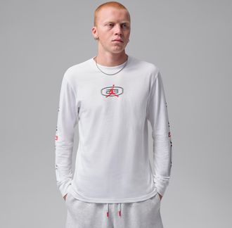 Nike Jordan Mens Jordan Sport Dri-FIT Long-Sleeve T-Shirt in White | IQ0933-100
